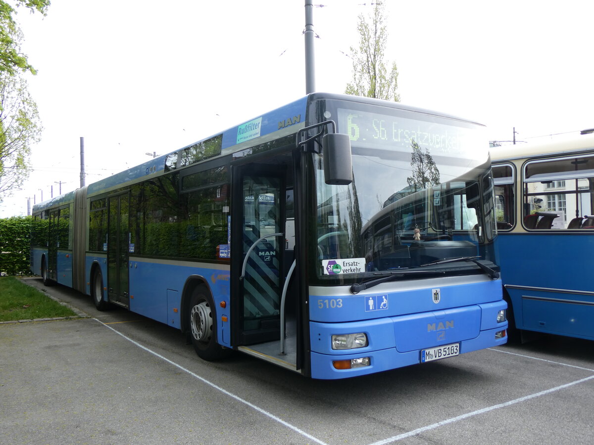 (261'247) - MVG M�nchen - Nr. 5103/M-VG 5103 - MAN am 13. April 2024 in M�nchen, MVG-Museum