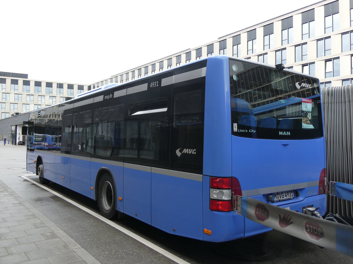 (261'455) - MVG M�nchen - Nr. 4931/M-VG 4931 - MAN am 15. April 2024 in Moosach, Betriebshof
