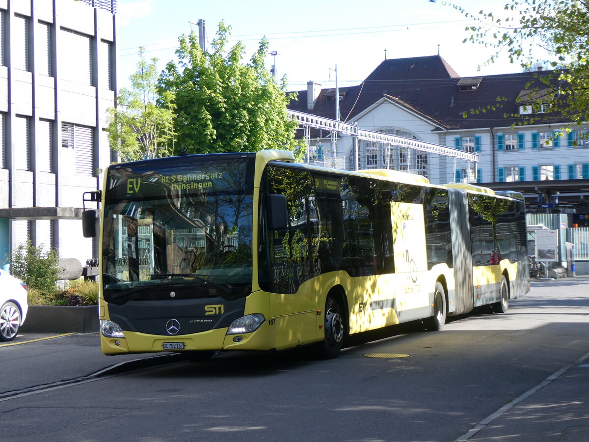 &261'725) - STI Thun - Nr. 167/BE 752'167 - Mercedes am 27. April 2024 beim Bahnhof Thun (Kante X)