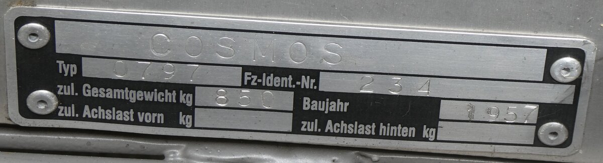 (262'011) - Typenschild - Roost, Bibern - am 4. Mai 2024 in Attikon, Wegmller
