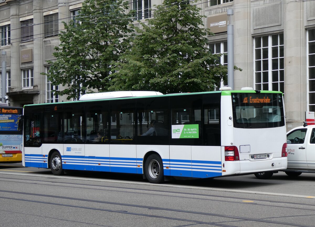 (262'792) - RTB Altst�tten - Nr. 917/SG 482'213 - MAN (ex StadtBUS, Frauenfeld Nr. 917; ex RTB Altst�tten Nr. 917; ex PostBus/A BD 15'355) am 24. Mai 2024 beim Bahnhof St. Gallen