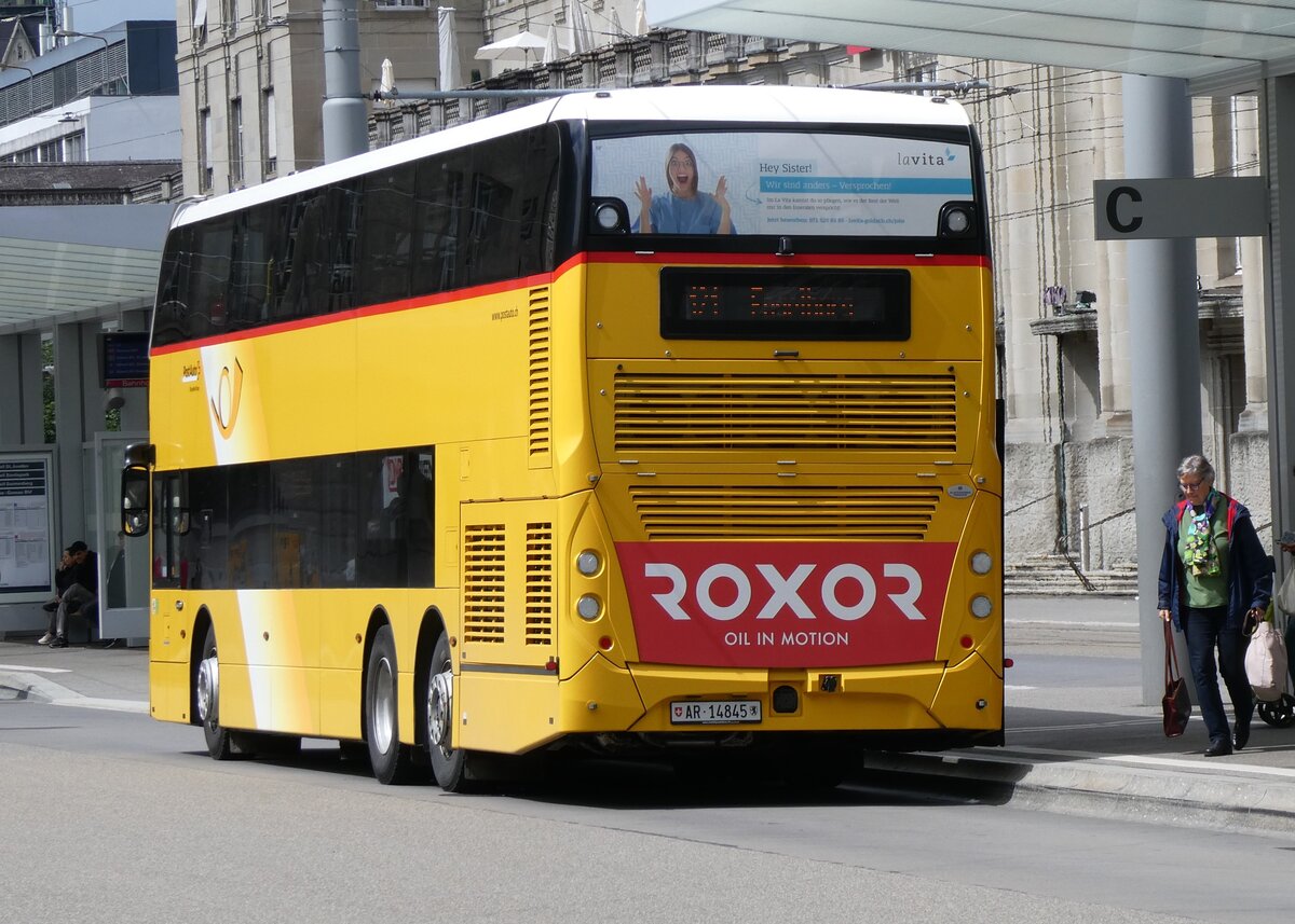 (262'823) - PostAuto Ostschweiz - AR 14'845/PID 10'432 - Alexander Dennis am 24. Mai 2024 beim Bahnhof St. Gallen