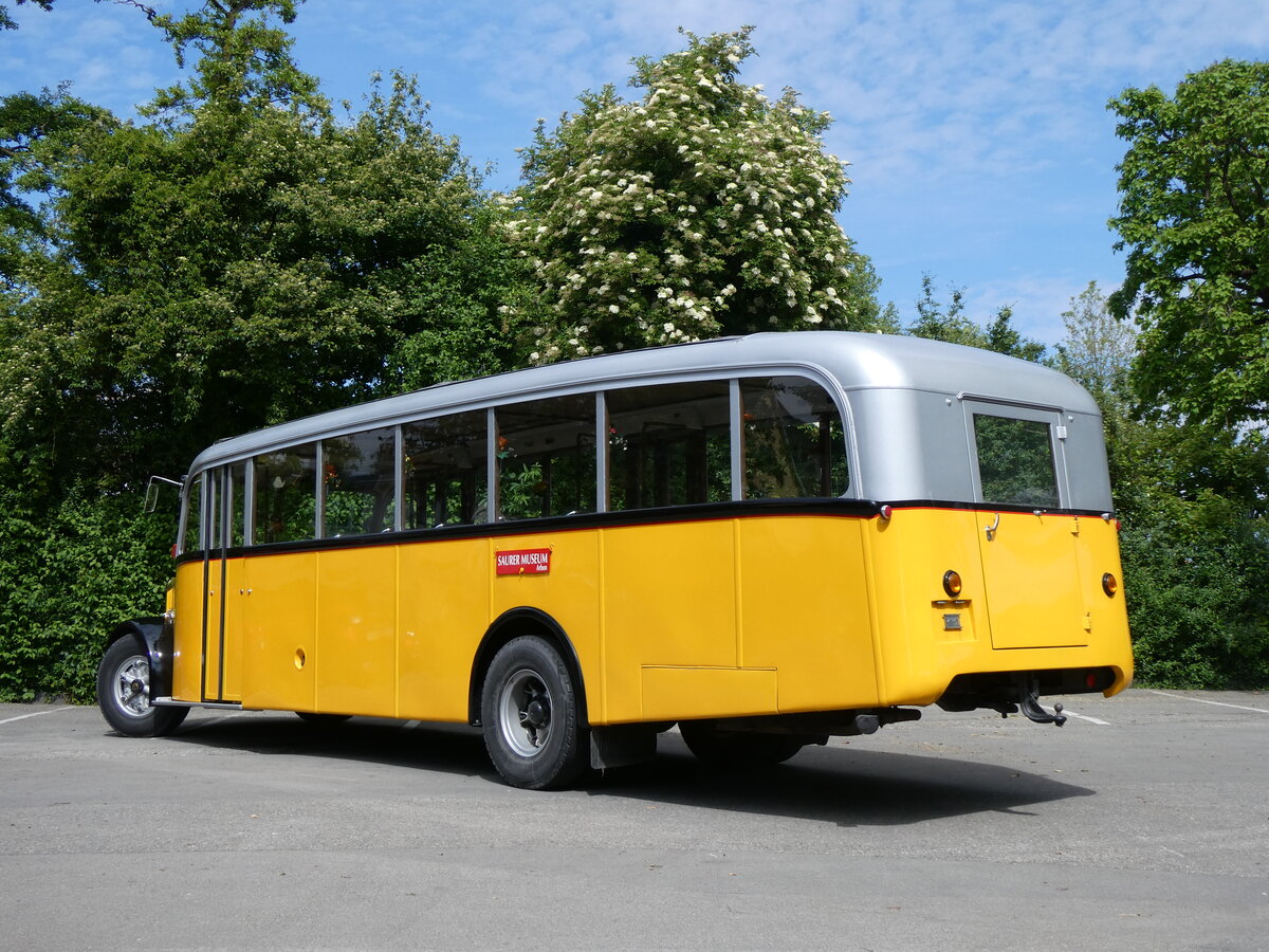 (262'958) - Oldtimer Club Saurer, Arbon - Saurer/Saurer (ex Nr. 20; ex Cars Alpin Neff, Arbon Nr. 20; ex P 24'533; ex P 1377) am 25. Mai 2024 in Arbon, Arbon Classics