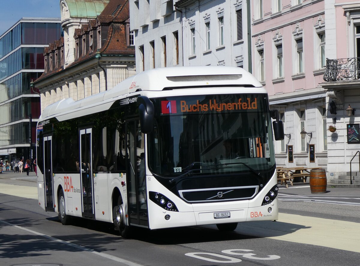 (263'392) - BBA Aarau - Nr. 52/AG 8452 - Volvo am 6. Juni 2024 beim Bahnhof Aarau