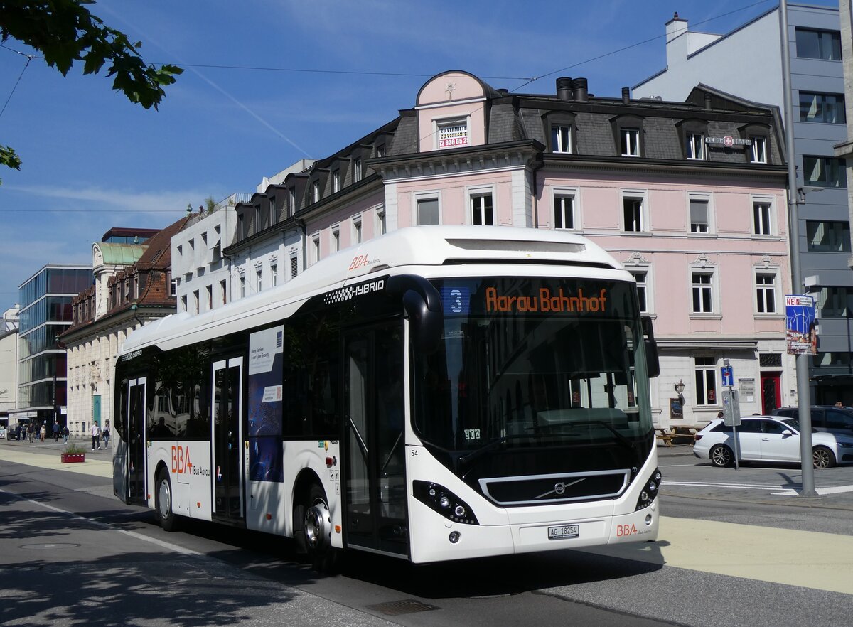 (263'396) - BBA Aarau - Nr. 54/AG 18'254 - Volvo am 6. Juni 2024 beim Bahnhof Aarau