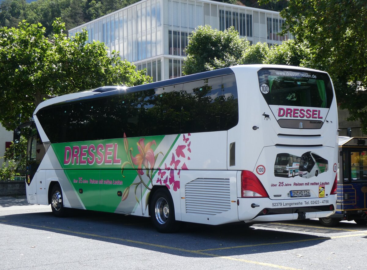 (263'970) - Aus Deutschland: Dressel, Langerwehe - DN-HD 126 - Neoplan am 24. Juni 2024 in Brig, Postgarage