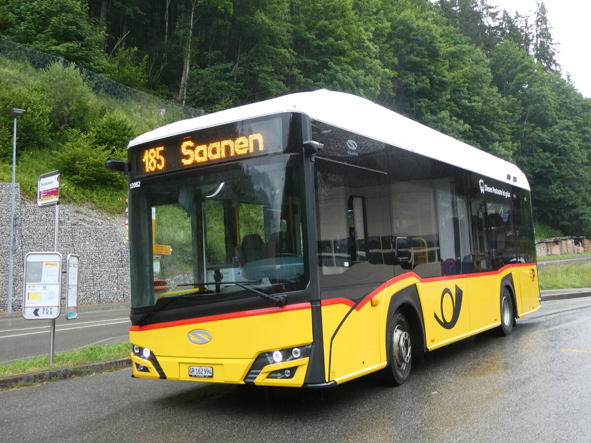 (264'357) - PostAuto Graub�nden - GR 162'994/PID 12'082 - eSolaris am 6. Juli 2024 in Jaun, Bergbahnen