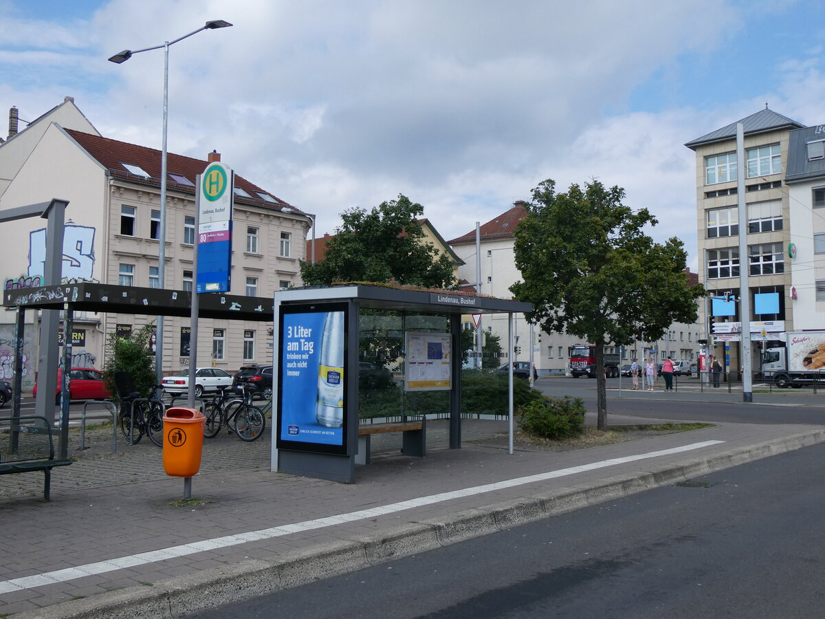 (264'689) - LVB-Haltestelle am 11. Juli 2024 in Leipzig, Lindenau Bushof