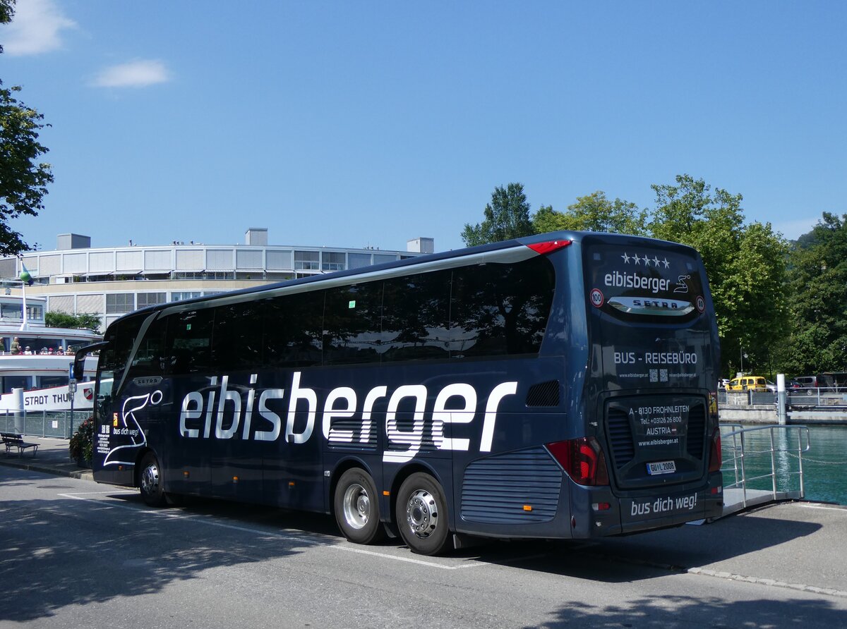 (264'877) - Aus Oesterreich: Eibisberger, Frohnleiten - GU L 2008 - Setra am 18. Juli 2024 bei der Schiffl�ndte Thun