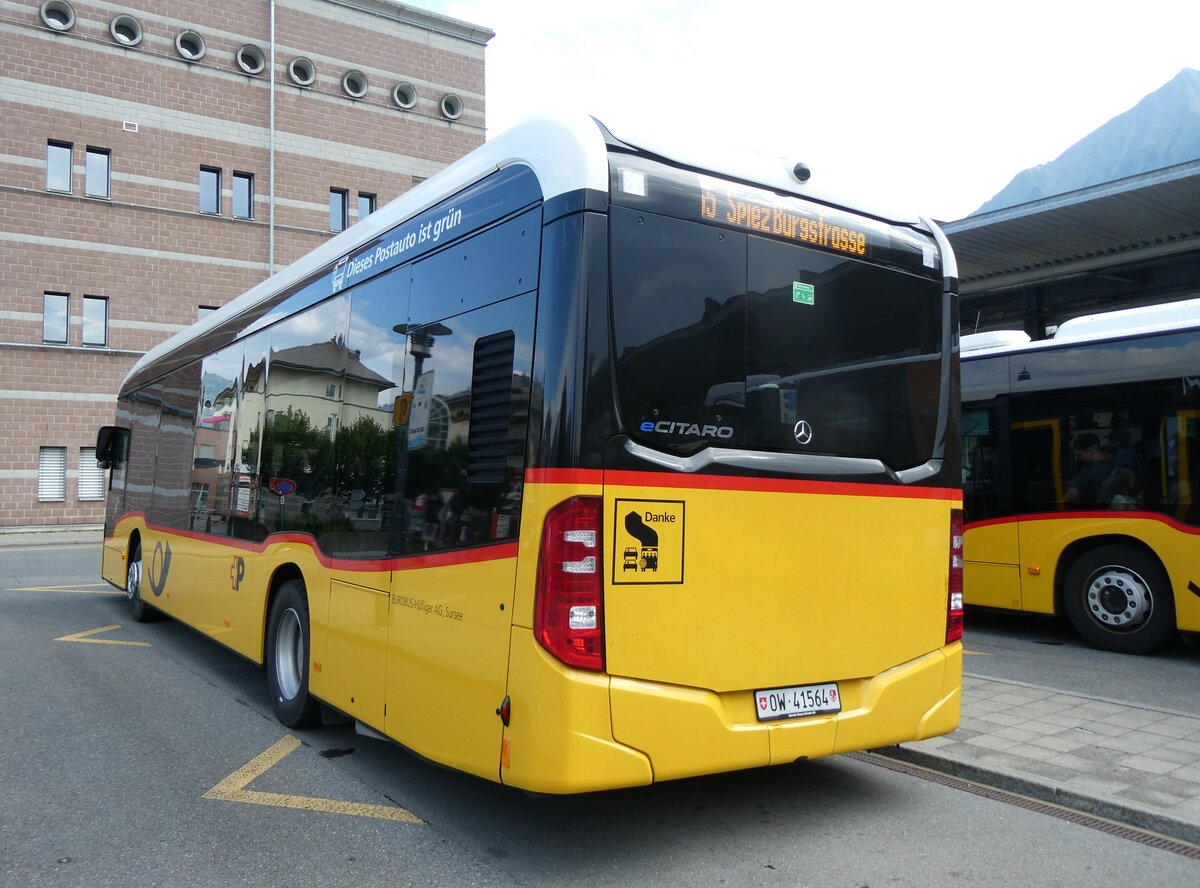 (265'066) - PostAuto Zentralschweiz (H�fliger) - OW 41'564/PID 12'023 - eMercedes am 27. Juli 2024 beim Bahnhof Spiez