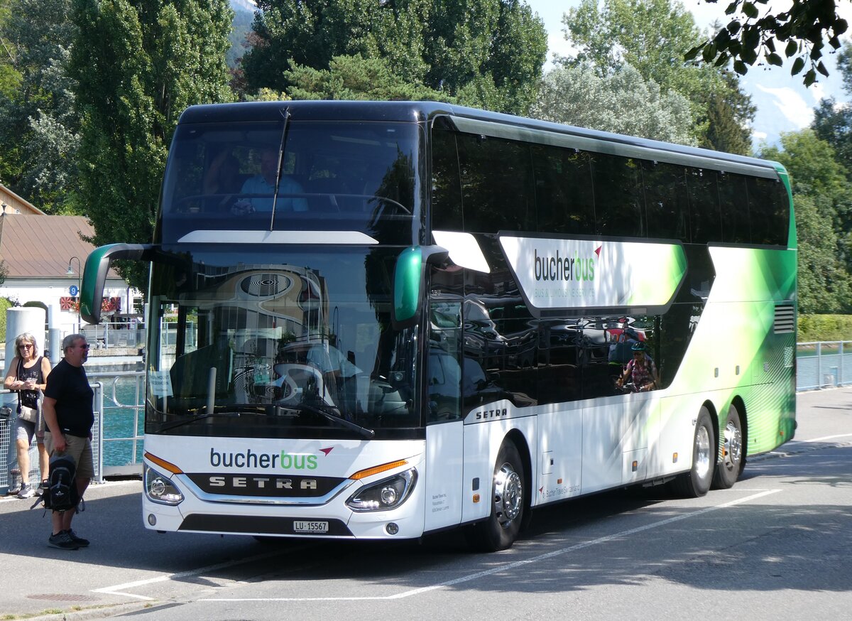(265'312) - Bucher, Dierikon - Nr. 37/LU 15'567 - Setra am 30. Juli 2024 bei der Schiffl�ndte Thun