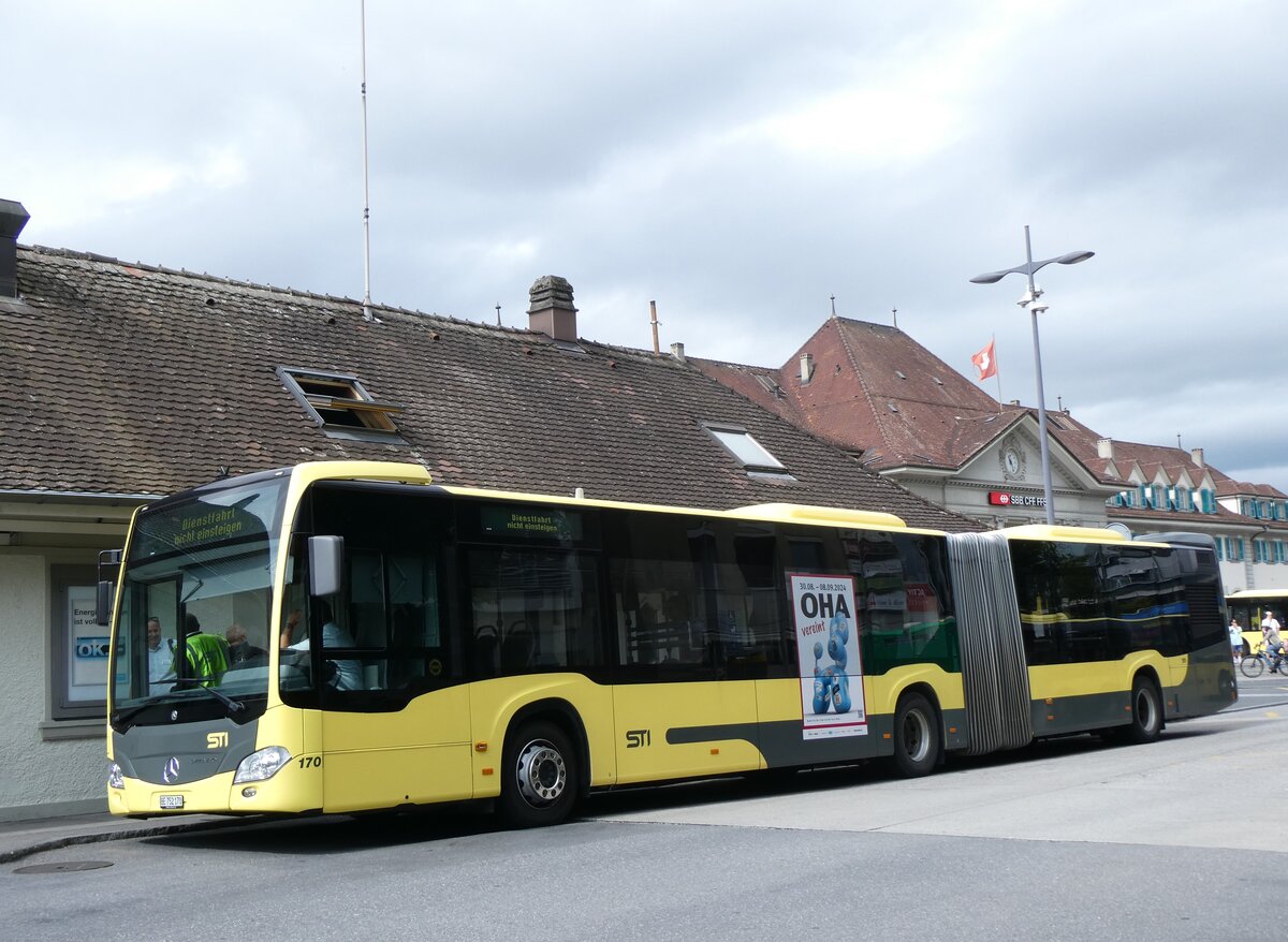 (266'093) - STI Thun - Nr. 170/BE 752'170 - Mercedes am 21. August 2024 beim Bahnhof Thun 