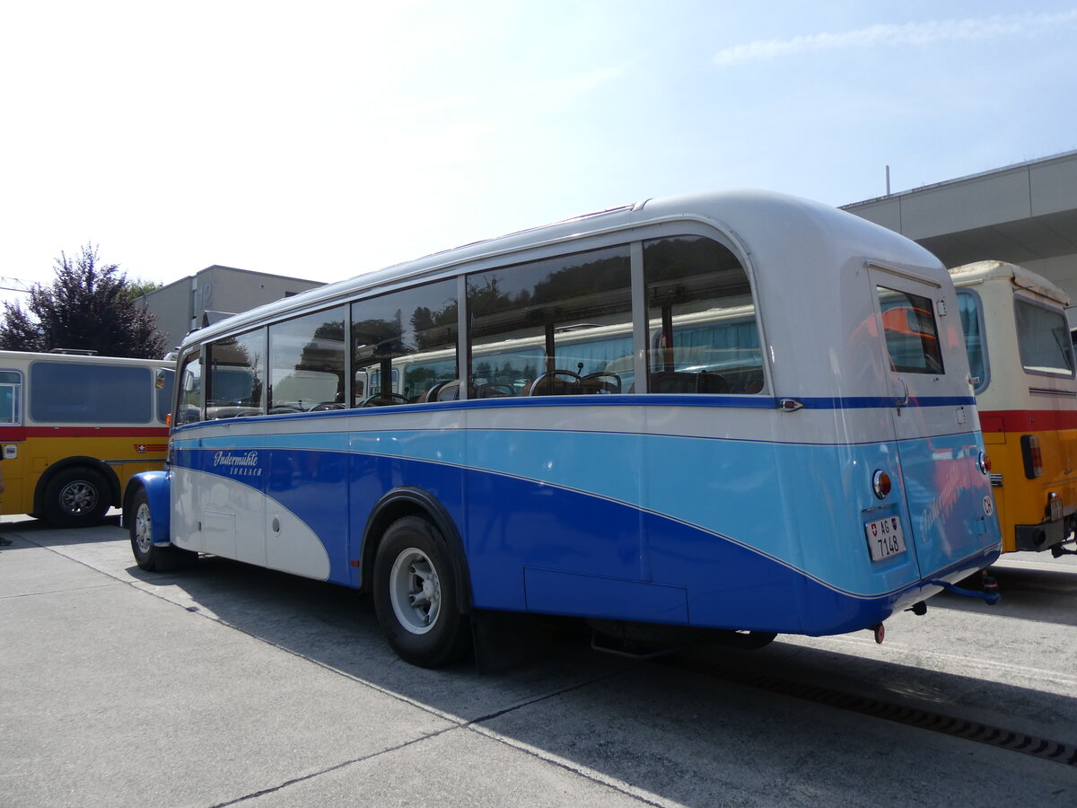 (266'477) - Inderm�hle, Zurzach - AG 7148 - Saurer/Saurer (ex Weibel, Weiach; ex P 23'112; ex P 2166) am 31. August 2024 in Oberkirch, CAMPUS Sursee