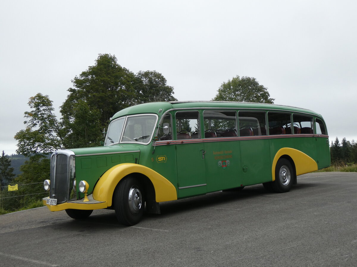 (266'657) - STI Thun - Nr. 15/BE 26'776 - Saurer/Gangloff (ex AvH Heimenschwand Nr. 5) am 5. September 2024 auf der Lderenalp