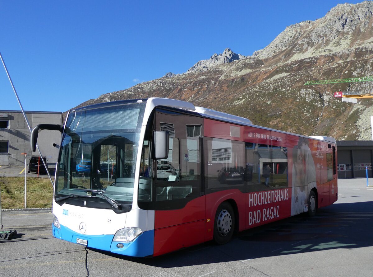 (268'811) - RTB Altst�tten - Nr. 58/SG 131'606 - Mercedes am 29. Oktober 2024 beim Bahnhof Andermatt 