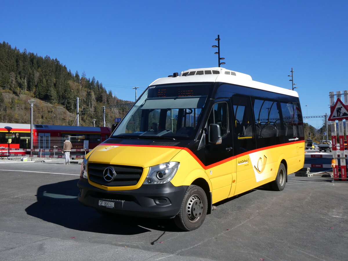 (268'827) - PostAuto Graub�nden - GR 89'550/PID 11'015 - Mercedes (ex Nr. 42; ex Nr. 12) am 29. Oktober 2024 beim Bahnhof Ilanz