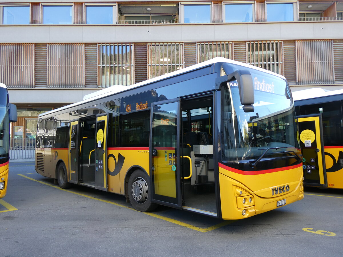 (268'836) - PostAuto Graub�nden - GR 11'775/PID 11'638 - Iveco (ex Nr. 22; ex Nr. 6; ex Fontana, Ilanz Nr. 6) am 29. Oktober 2024 beim Bahnhof Ilanz
