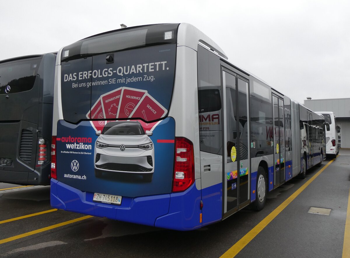 (268'892) - VZO Gr�ningen - Nr. 118/ZH 745'118 - Mercedes am 2. November 2024 in Winterthur, Daimler Buses