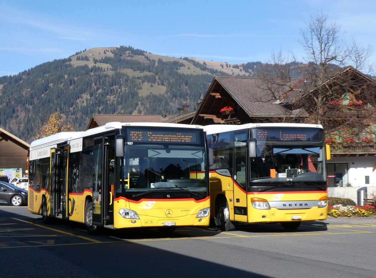 (268'972) - K�bli, Gstaad - BE 360'355/PID 11'857 - Mercedes (ex PostAuto Bern BE 538'988; ex PostAuto Bern BE 653'386) am 7. November 2024 beim Bahnhof Gstaad