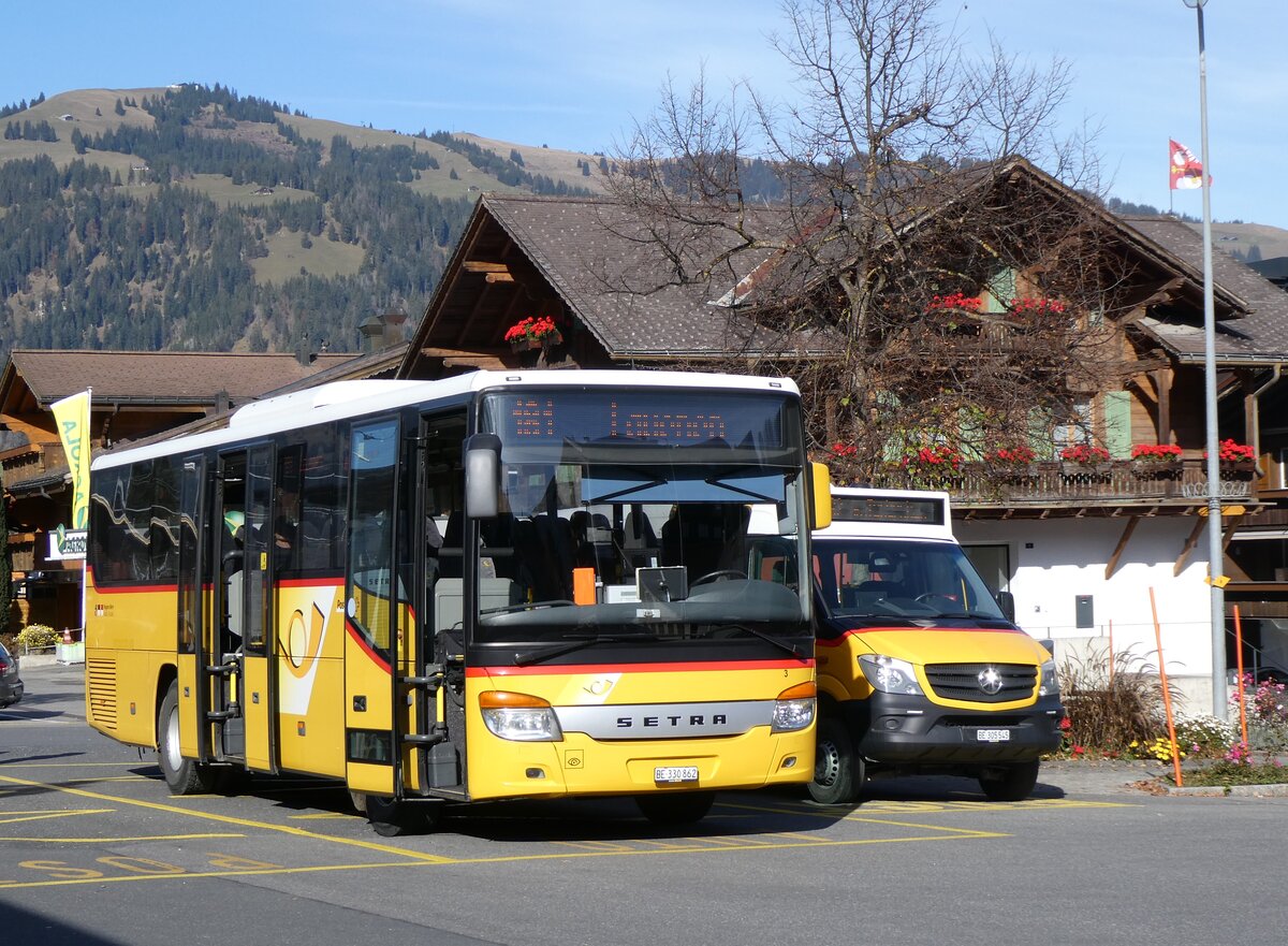 (268'977) - K�bli, Gstaad - Nr. 3/BE 330'862/PID 4535 - Setra am 7. November 2024 beim Bahnhof Gstaad
