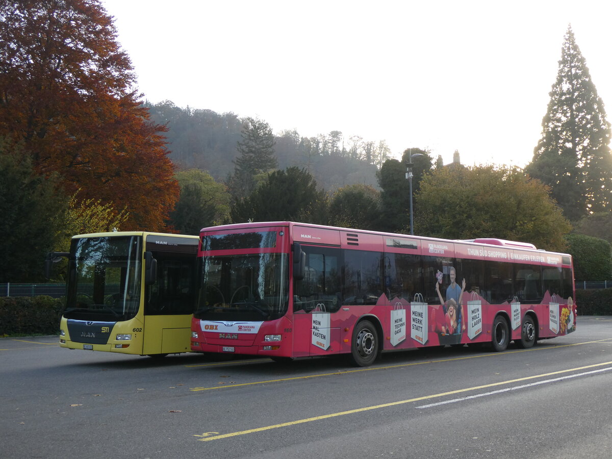 (269'008) - STI Thun - Nr. 160/BE 752'160 - MAN am 9. November 2024 bei der Schiffl�ndte Thun