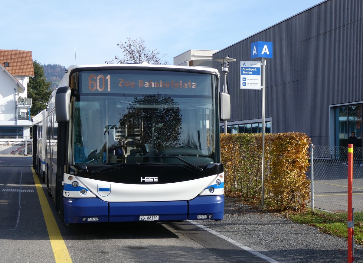 (269'088) - ZVB Zug - Nr. 170/ZG 88'170 - Hess am 9. November 2024 in Ober�geri, Station
