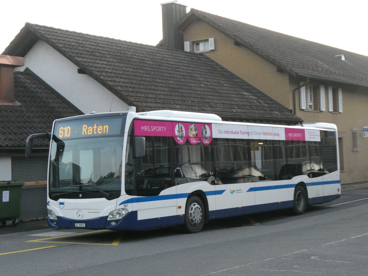 (269'092) - ZVB Zug - Nr. 107/ZG 88'107 - Mercedes am 9. November 2024 in Ober�geri, Station