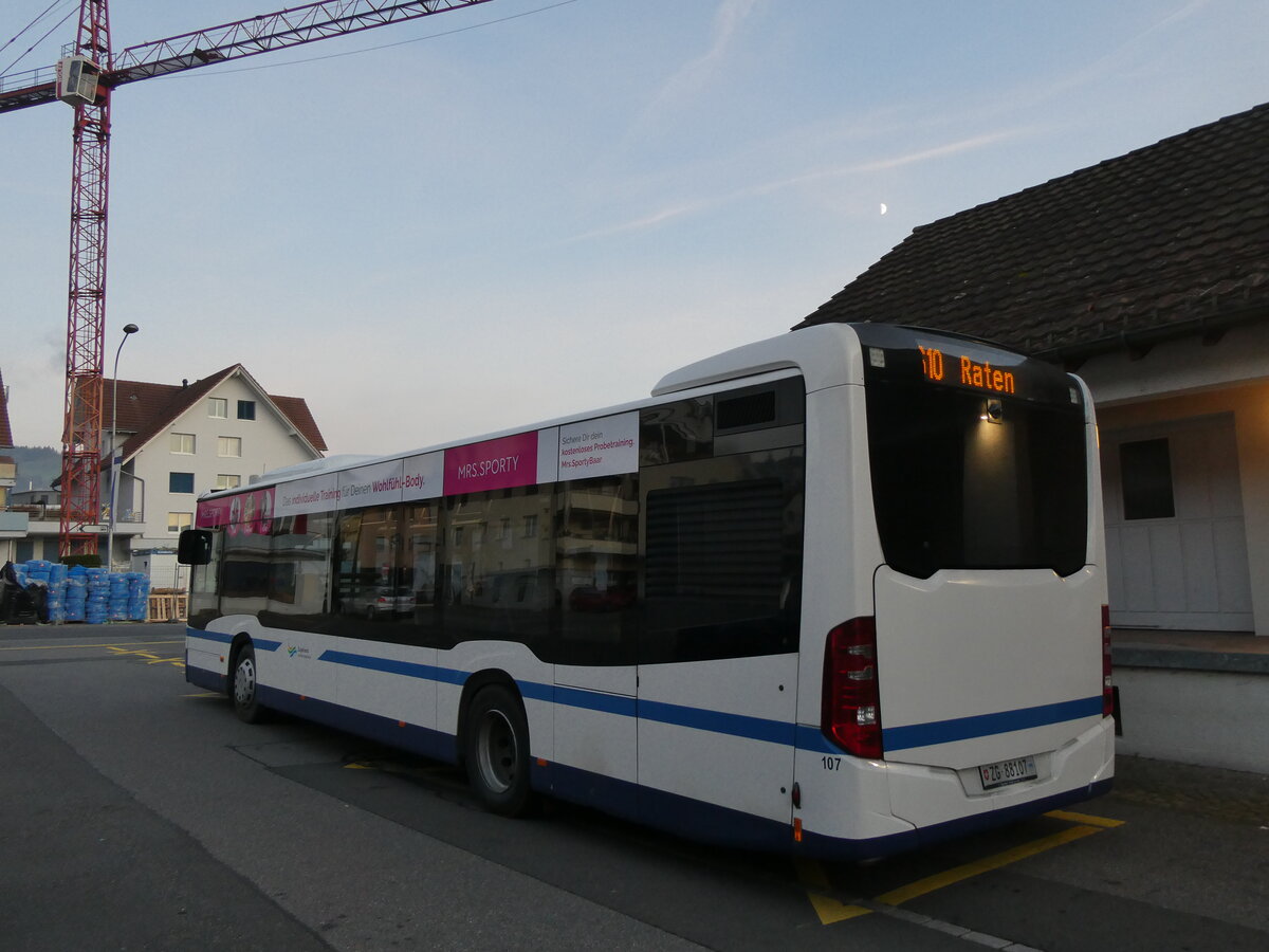 (269'093) - ZVB Zug - Nr. 107/ZG 88'107 - Mercedes am 9. November 2024 in Ober�geri, Station