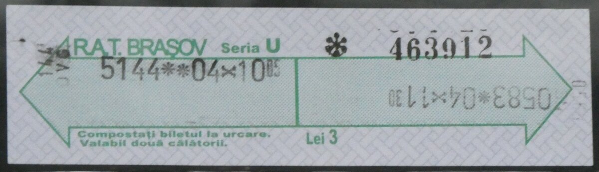 (269'131) - Aus Rum�nien: RAT-Einzelbillet am 11. November 2024 in Thun