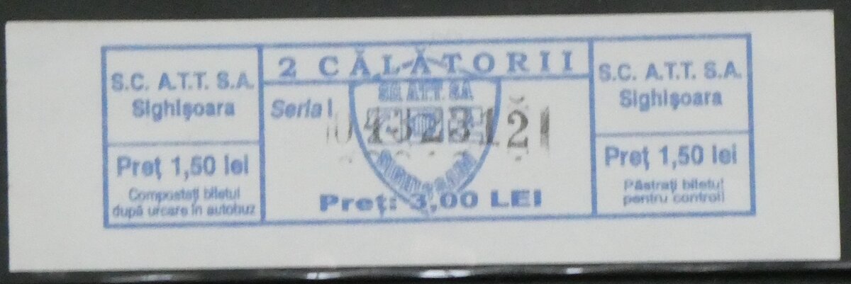 (269'133) - Aus Rum�nien: A.T.T.-Einzelbillet am 11. November 2024 in Thun