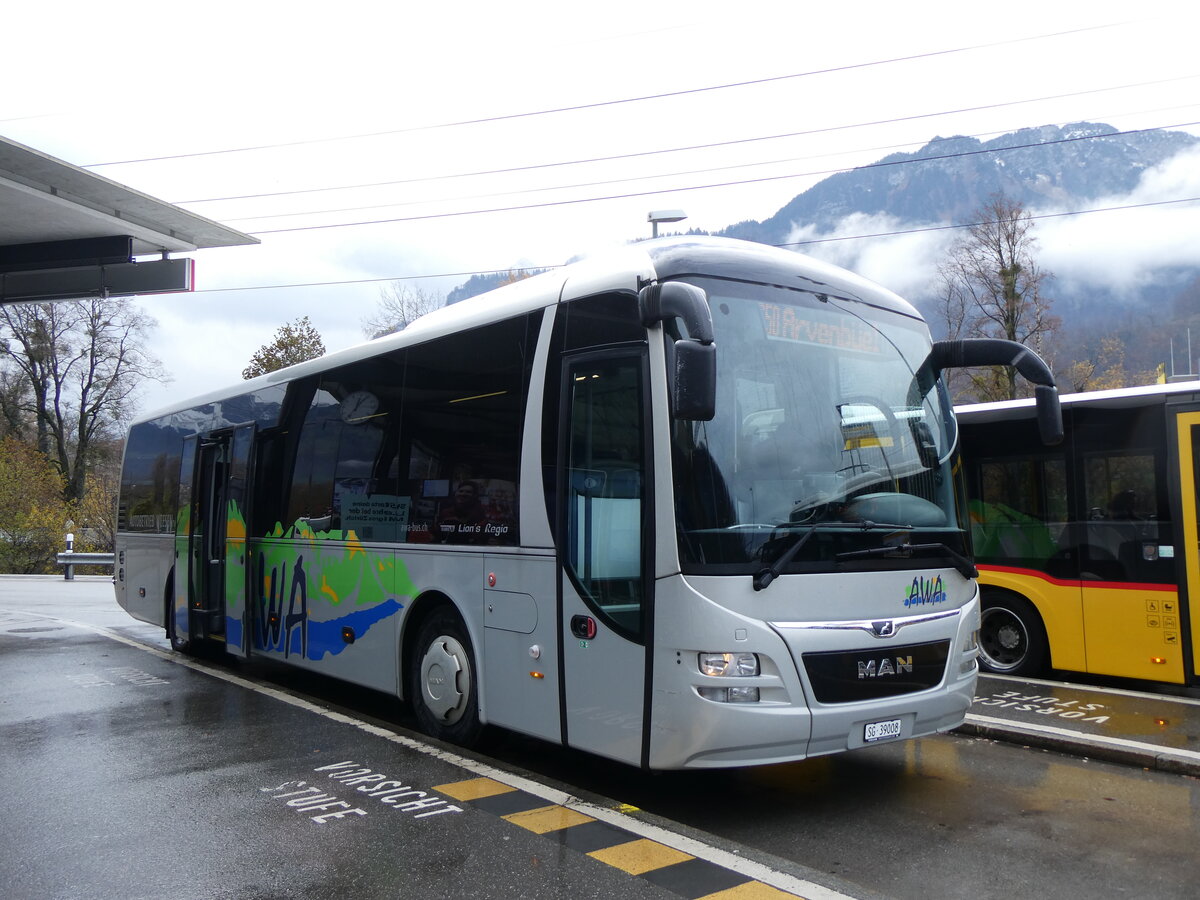 (269'265) - AWA Amden - Nr. 8/SG 39'008 - MAN am 19. November 2024 beim Bahnhof Ziegelbr�cke