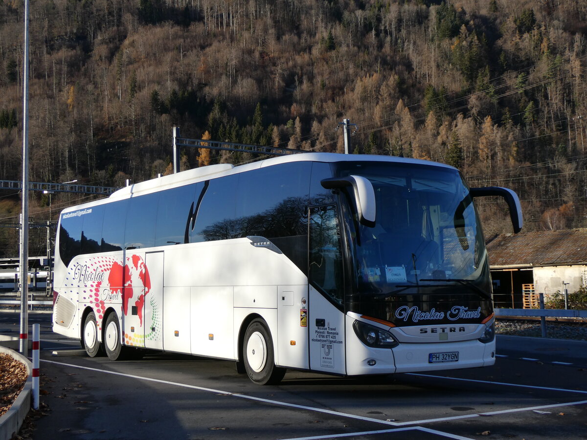 (269'648) - Aus Rum�nien: Nicolae Travel, Ploiesti - PH 32 YGN - Setra am 6. Dezember 2024 beim Bahnhof Interlaken Ost