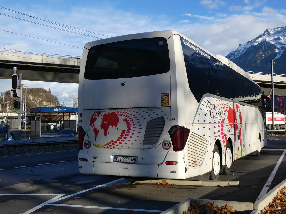 (269'649) - Aus Rum�nien: Nicolae Travel, Ploiesti - PH 32 YGN - Setra am 6. Dezember 2024 beim Bahnhof Interlaken Ost