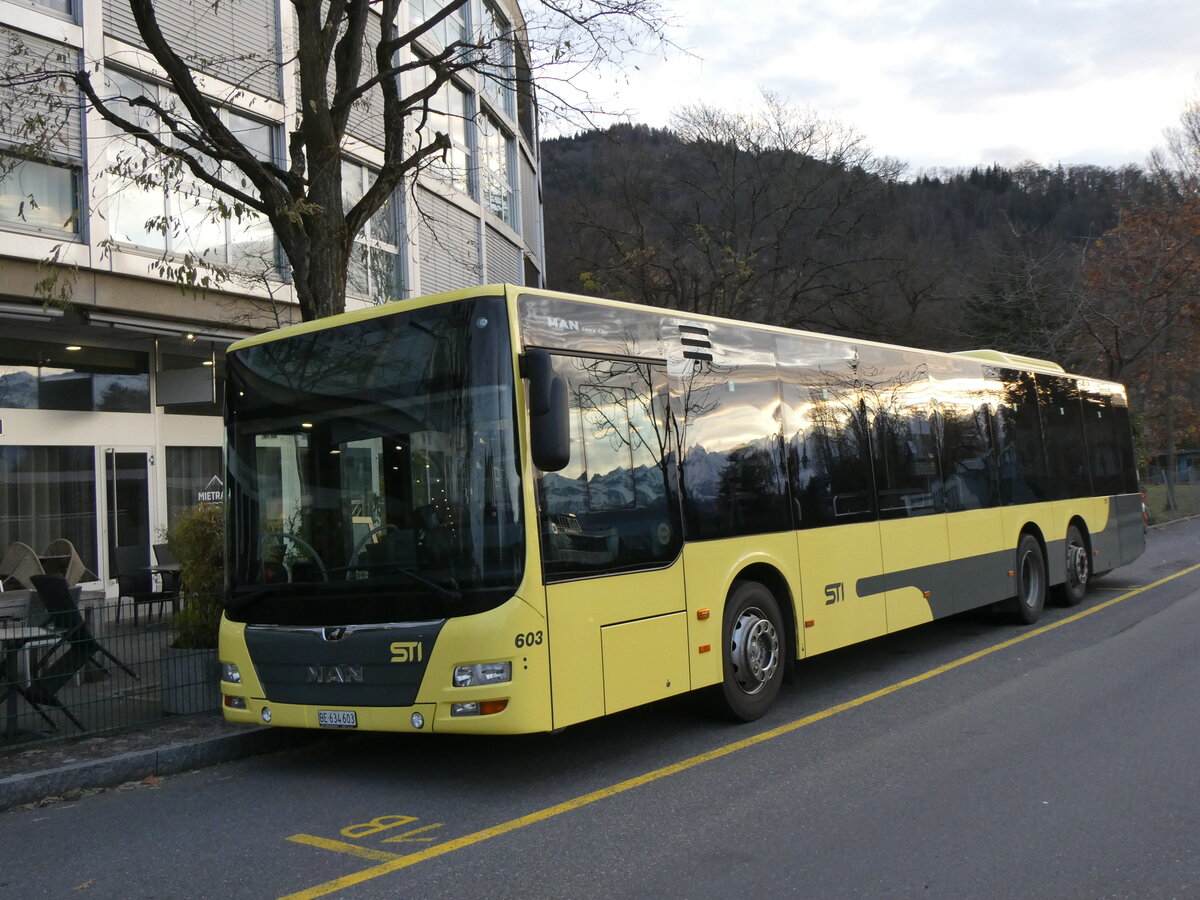 (269'650) - STI Thun - Nr. 603/BE 634'603 - MAN am 7. Dezember 2024 bei der Schiffl�ndte Thun