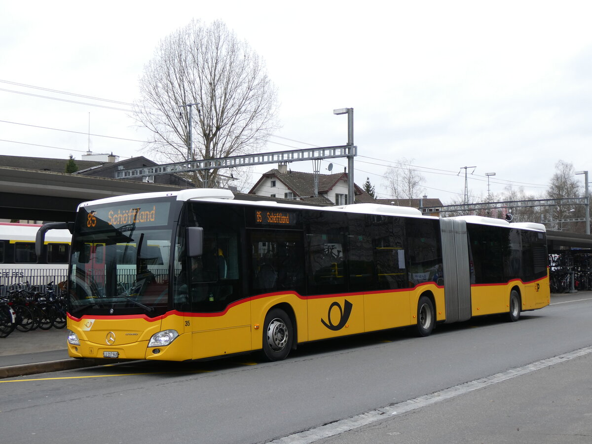 (269'786) - H�fliger, Sursee - Nr. 35/LU 207'948/PID 11'466 - Mercedes (ex Nr. 8; ex Eurobus, Arbon Nr. 8) am 10. Dezember 2024 beim Bahnhof Sursee