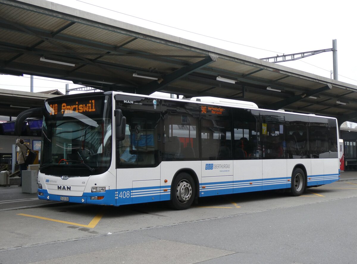 (269'833) - BOTG Amriswil - Nr. 408/TG 121'300 - MAN (ex Nr. 12) am 12. Dezember 2024 beim Bahnhof Romanshorn