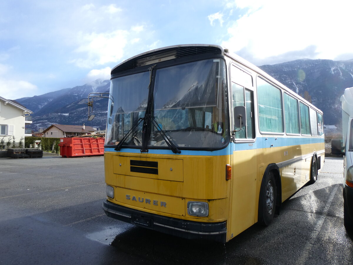 (270'022) - MadMarmot, Nyon - Saurer/T�scher (ex Auto-Transports, La C�te-aux-F�es; ex P 24'238) am 20. Dezember 2024 in Fully, Stade de Charnot