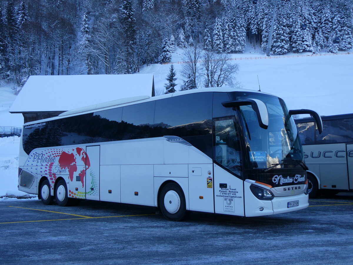 (270'206) - Aus Rum�nien: Nicolae Travel, Ploiesti - PH 32 YGN - Setra am 25. Dezember 2024 in Engelberg, Talstation Titlis