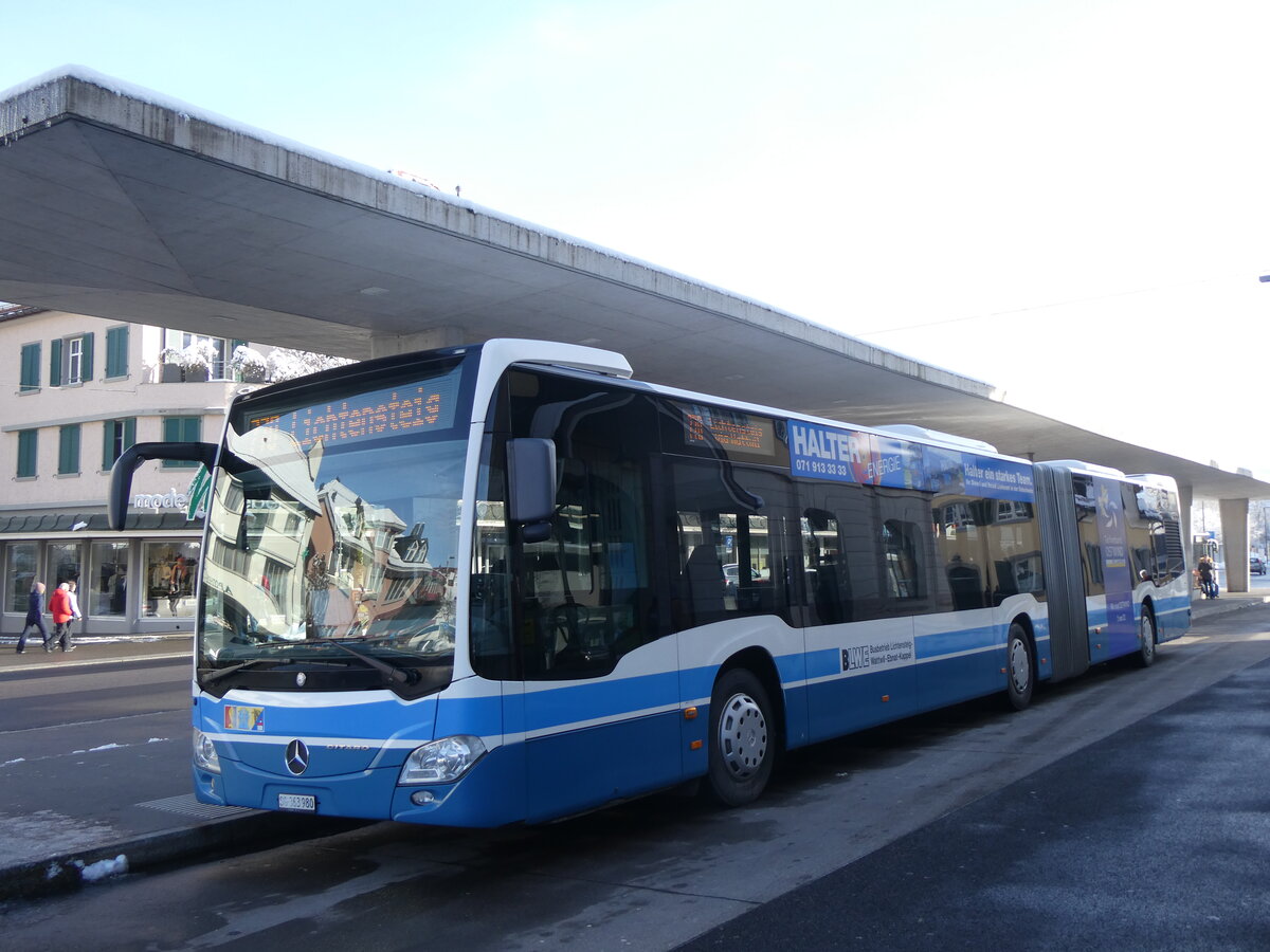 (270'644) - BLWE Wattwil - Nr. 4/SG 363'980 - Mercedes am 4. Januar 2025 beim Bahnhof Wattwil