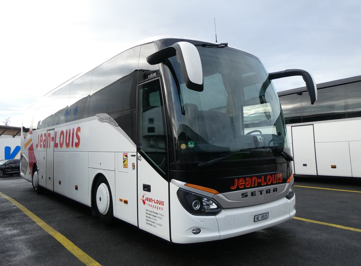 (270'666) - Jean-Louis, F�tigny - Nr. 43/NE 8828 - Setra am 5. Januar 2025 in Kerzers, Interbus