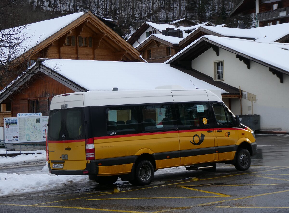 (270'702) - PostAuto Bern - BE 707'972/PID 10'890 - Mercedes (ex K�bli, Gstaad) am 6. Januar 2025 beim Bahnhof Gstaad