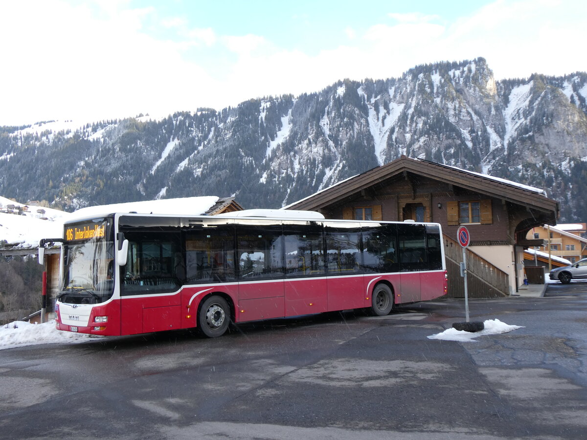 (270'759) - PostAuto Bern - BE 654'090/PID 12'339 - MAN (ex Dr. Richard, A-Wien Nr. 1419) am 7. Januar 2025 in Habkern, Z�undli
