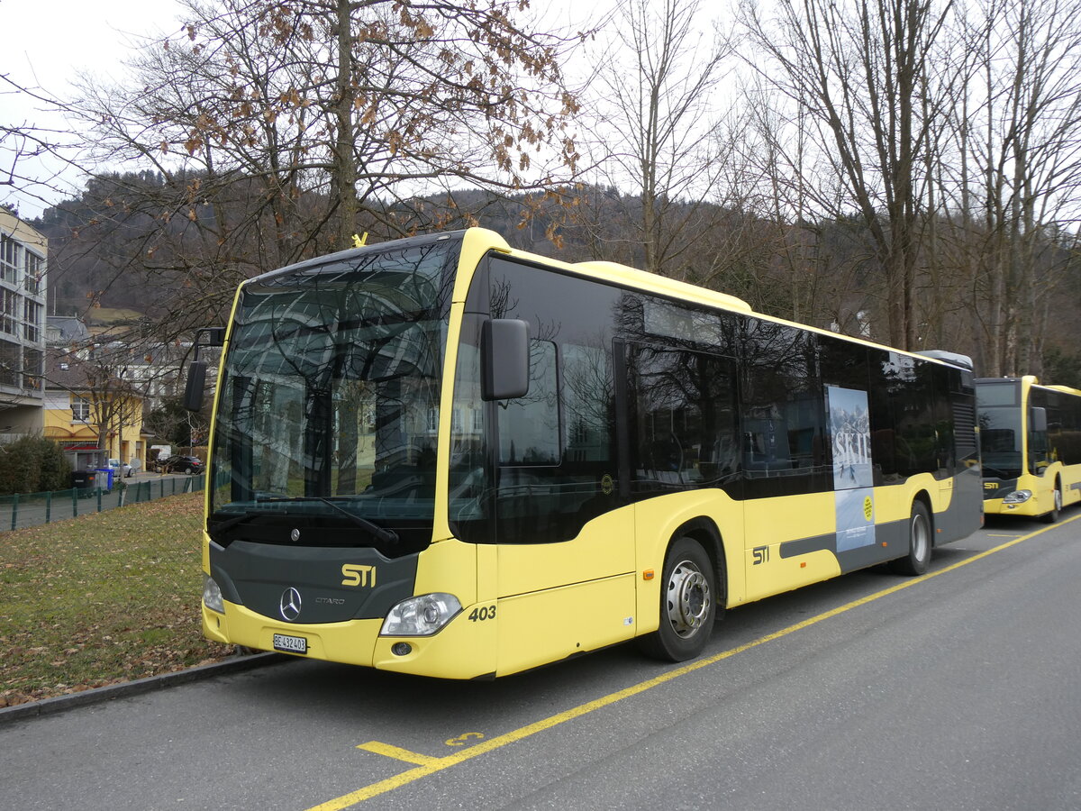 (270'795) - STI Thun - Nr. 403/BE 432'403 - Mercedes am 10. Januar 2025 bei der Schiffl�ndte Thun 