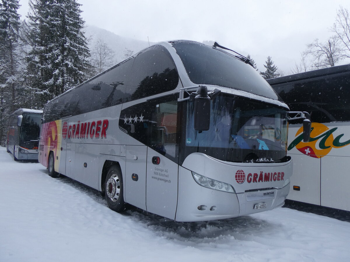 (271'041) - Gr�miger, B�tschwil - SG 41'551 - Neoplan am 11. Januar 2025 in Adelboden, ASB