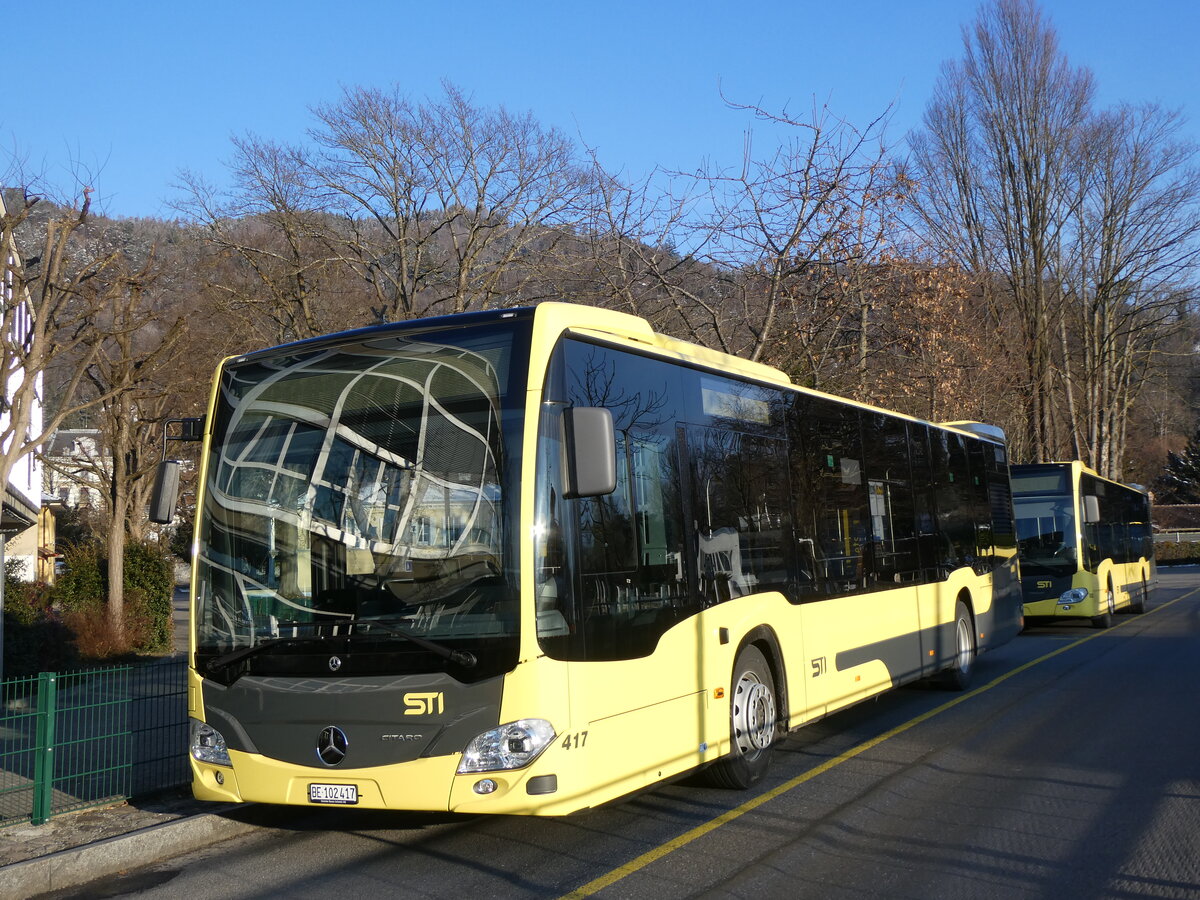 (271'133) - STI Thun - Nr. 417/BE 102'417 - Mercedes am 13. Januar 2025 bei der Schiffl�ndte Thun

