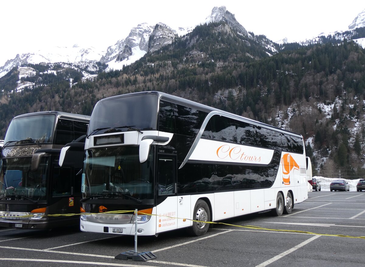 (271'413) - CC-Tours, Effretikon - AR 28'035 - Setra am 24. Januar 2025 auf der St�ckalp
