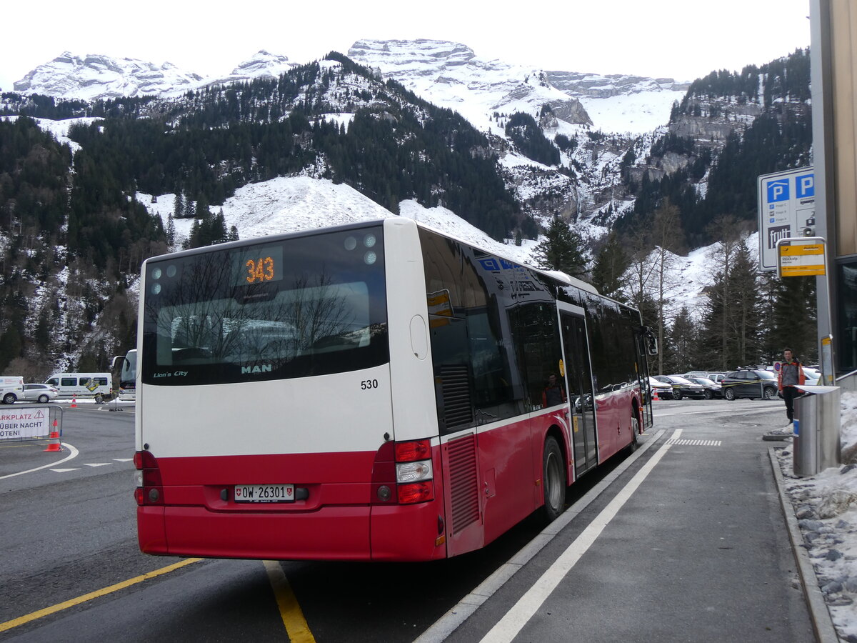(271'422) - PostAuto Zentralschweiz - Nr. 530/OW 26'301/PID 12'338 - MAN (ex Dr. Richard, A-Wien Nr. 1418) am 24. Januar 2025 auf der St�ckalp