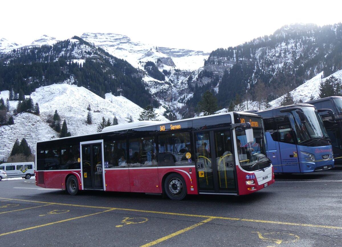 (271'426) - PostAuto Zentralschweiz - Nr. 530/OW 26'301/PID 12'338 - MAN (ex Dr. Richard, A-Wien Nr. 1418) am 24. Januar 2025 auf der St�ckalp