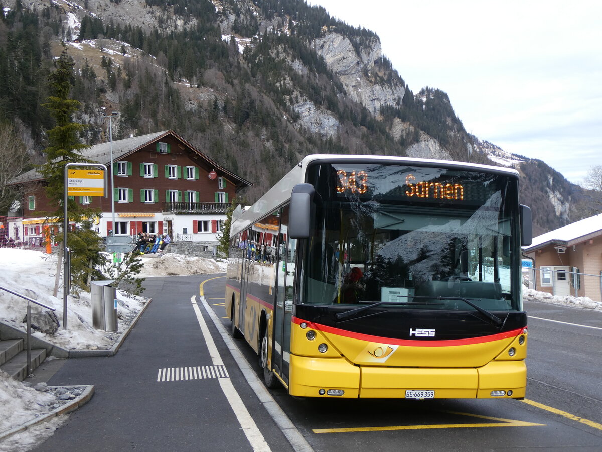 (271'431) - PostAuto Bern - BE 669'359/PID 10'147 - Hess (ex Nr. 6; ex Klopfstein, Laupen Nr. 6) am 24. Januar 2025 auf der St�ckalp
