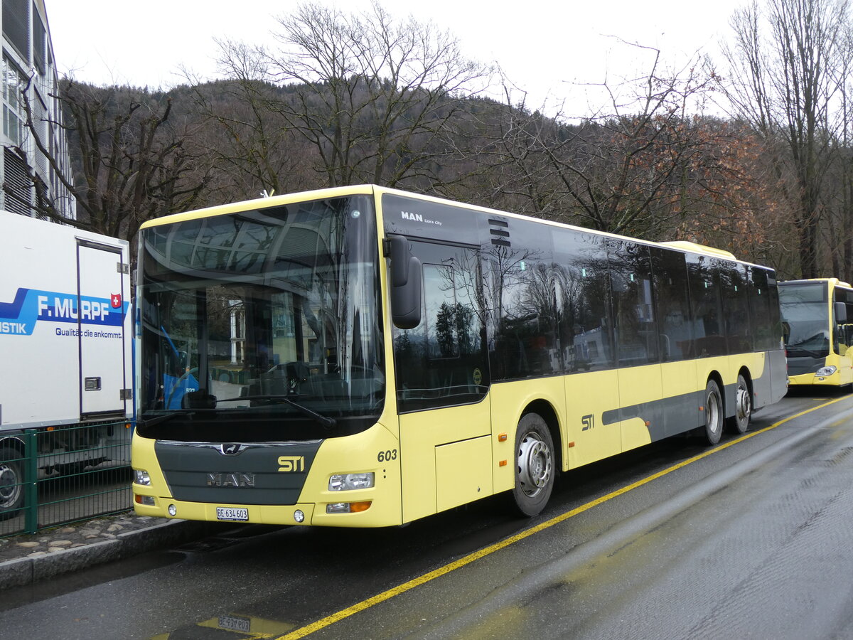 (271'489) - STI Thun - Nr. 603/BE 634'603 - MAN am 28. Januar 2025 bei der Schiffl�ndte Thun